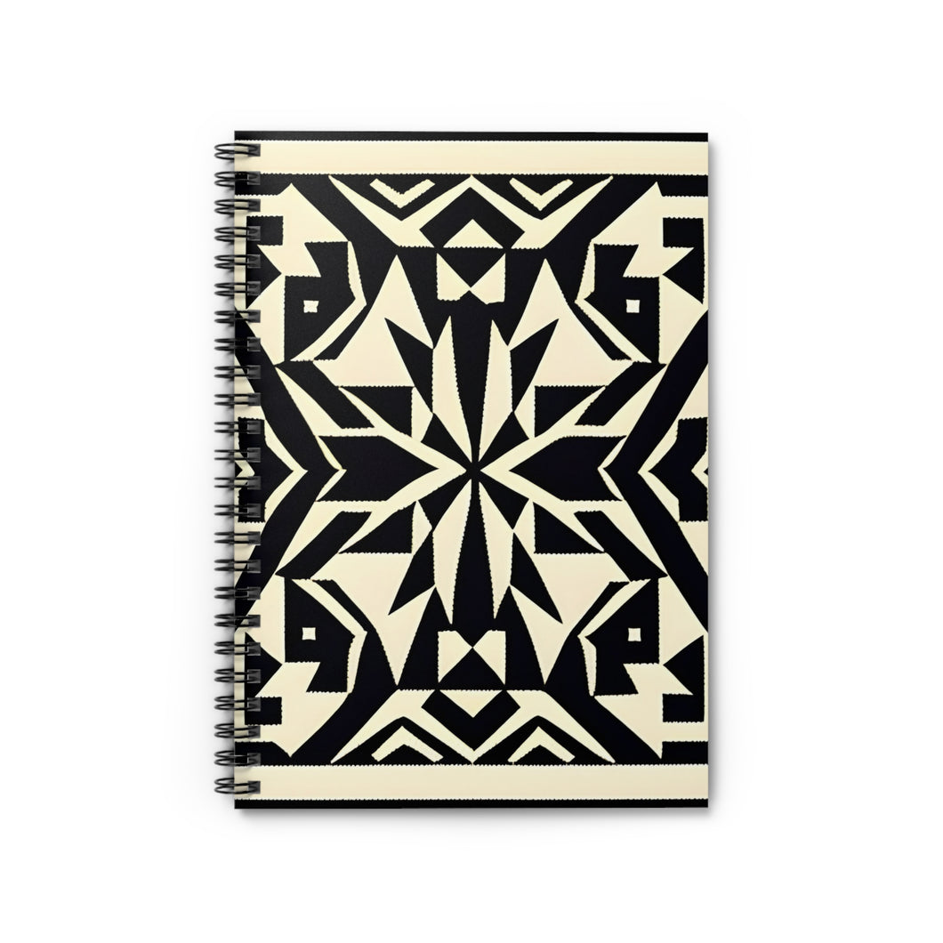 Black and Cream Spiral Notebook - Ruled Line