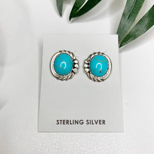 Turquoise sterling silver Post earrings