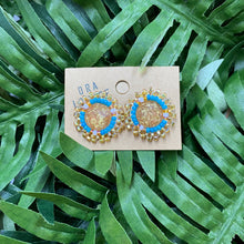 Gold & Turquoise Beaded Earrings
